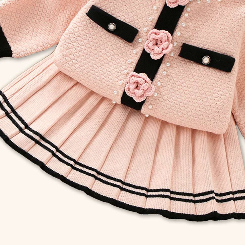 GIRL'S CHANEL STYLE SKIRT SWEATER SET
